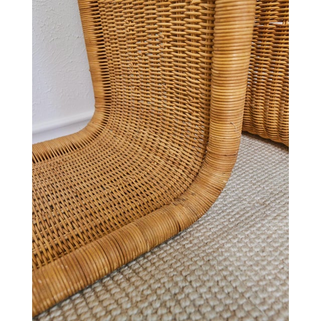 1960's French Rattan and Glass Shelf in the Manner of Louis Sognot For Sale - Image 11 of 17
