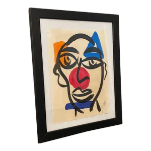 1970s Abstract Painting by Peter Keil, Framed