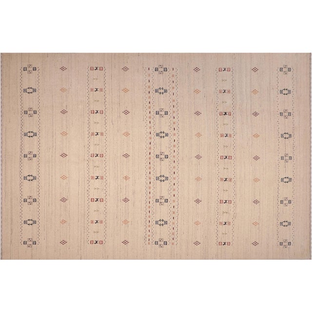 Ivory Modern Gabbeh Ivory Wool Rug- 8'3''x10'0'' For Sale - Image 8 of 10