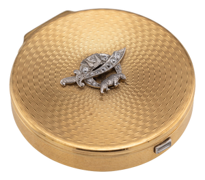 Vintage French Art Deco 18k Gold and Diamond Compact from Cartier, 1929