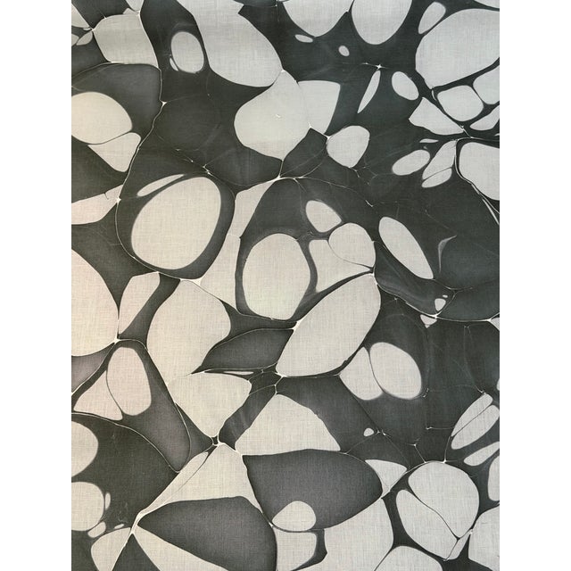 2020s Rule of Three Fabric 1 1/2 Yards Mosaic Fabric Mission Olive Linen For Sale - Image 5 of 6