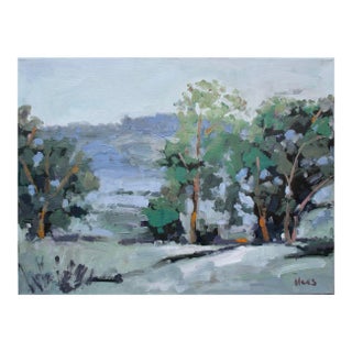 Modern Impressionist Trees Landscape Oil Painting For Sale