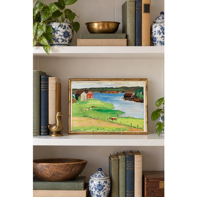 Farmhouse Vintage Countryside Art Print – Farm Landscape by Marquet, 12" X 8" For Sale - Image 3 of 7