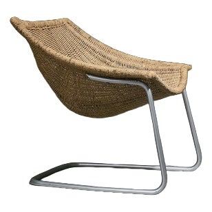 Tubular Cantilever Lounge Chair with Sisal Webbing, Netherlands For Sale
