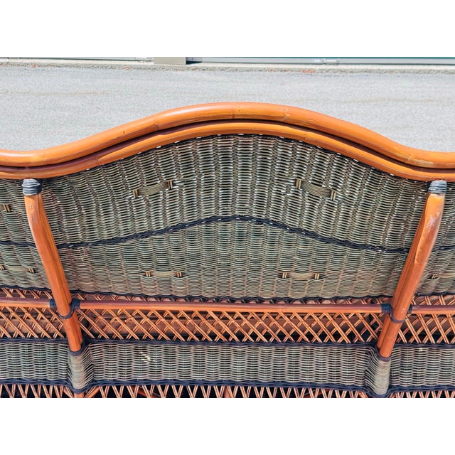 Vintage 1980s Braxton Culler Style Rattan Sofa For Sale - Image 10 of 12
