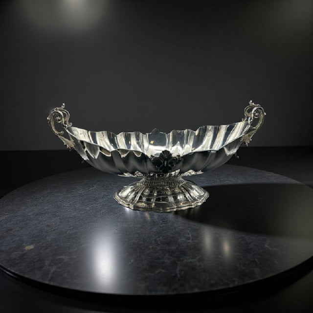 Baroque Baroque Style Centerpiece in 800 Silver, Italy, 1950s For Sale - Image 3 of 16