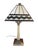 Art Deco Tiffanystyle table lamp&nbsp;characterized by its geometric, four-sided pyramid-shaped shade. The shade is...
