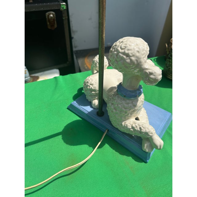 Mid-Century Modern Vintage Ceramic Sitting Poodle Table Lamp For Sale - Image 3 of 7