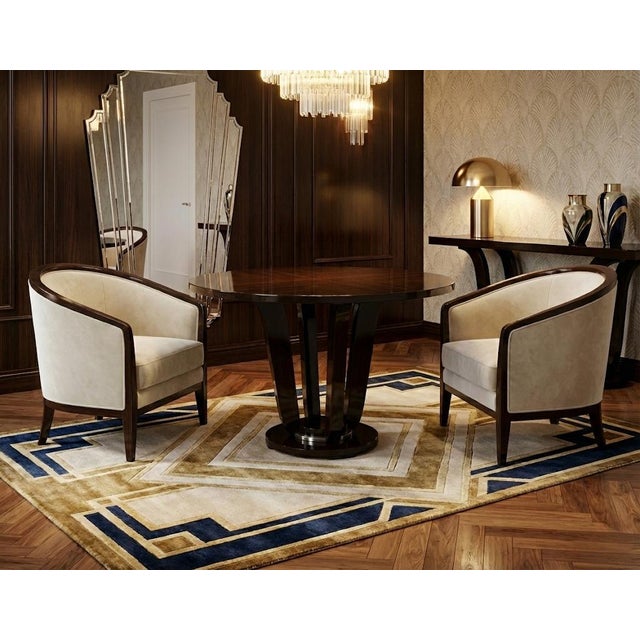 Barbara Barry Baker Furn. Art Deco Inspired Round Mahogany Center / Side Table For Sale In Atlanta - Image 6 of 6