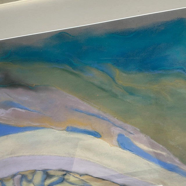 Vintage 1980s Signed Original Abstract Pastel on Paper Painting For Sale - Image 9 of 14