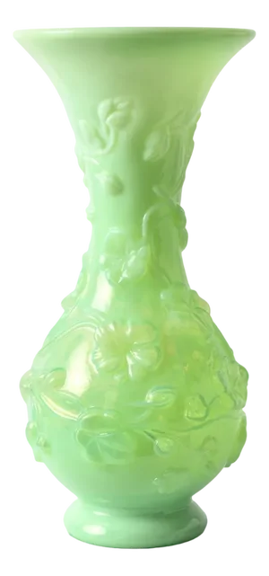 Green Opaline Glass Vase, 1890s