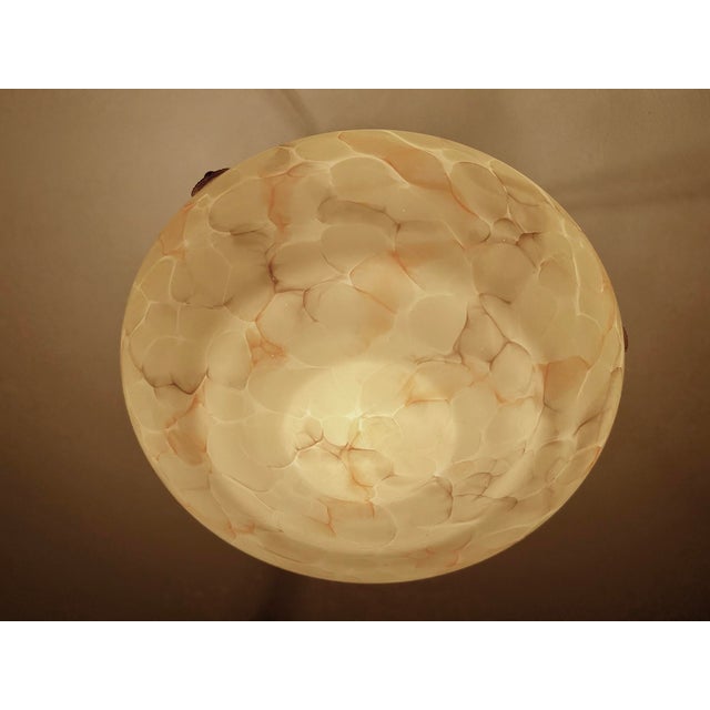Art Deco Pendant Light in Amber Marble Glass, 1930s For Sale - Image 17 of 18