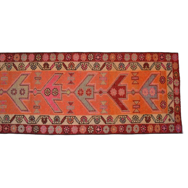 Tribal Motifs Hand-Knotted Kurdish Runner For Sale - Image 10 of 12