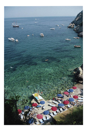 Slim Aarons, Porto Ercole Beach, Limited Edition Estate Stamped Photographic Print, 1970s