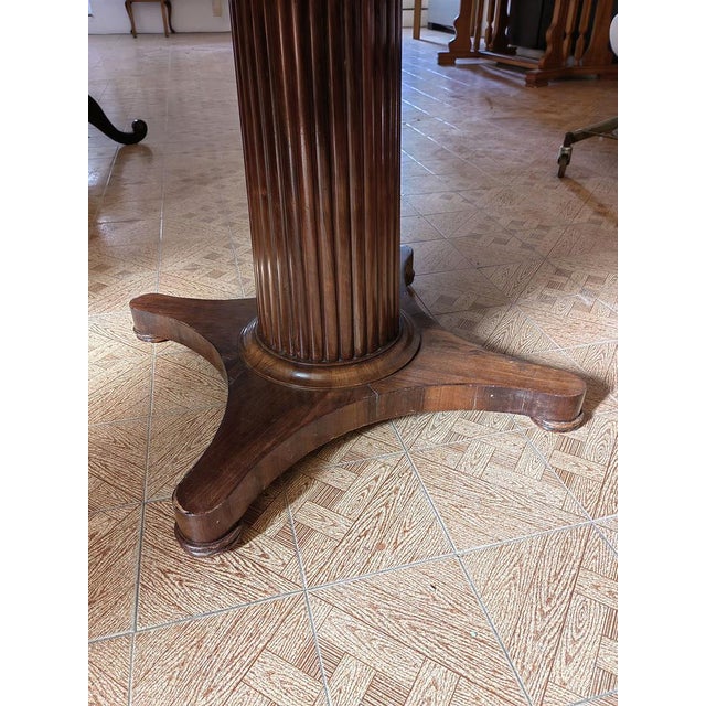 Round Table in Walnut Burl with Column Foot, Early 1800s For Sale - Image 3 of 5