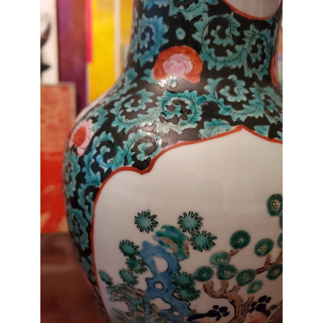 Chinese Antique 1910s Chinese Porcelain Lamp, Designer Label For Sale - Image 3 of 4