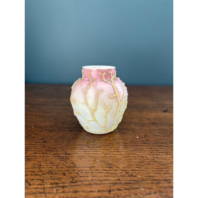 Stunning Antique Coralene Vase Collection Set of 3 For Sale In Seattle - Image 6 of 12