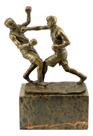Bronze Boxing Trophy with Marble Base