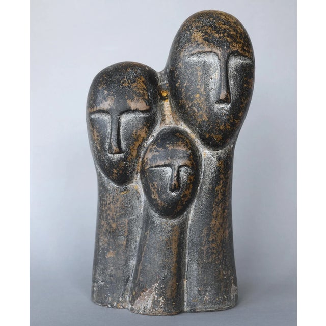 Modernist Abstract Brancusi Style Ceramic 3-Head Sculpture For Sale - Image 13 of 13