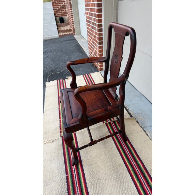 A Very Fine Antique Chinese Export Hongmu Queen Anne Arm Chair, 18th Century For Sale - Image 18 of 18
