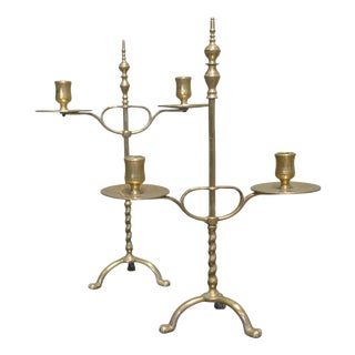 A Arts and Crafts Adjustable Brass Students Lights, 1880, Set of 2 For Sale