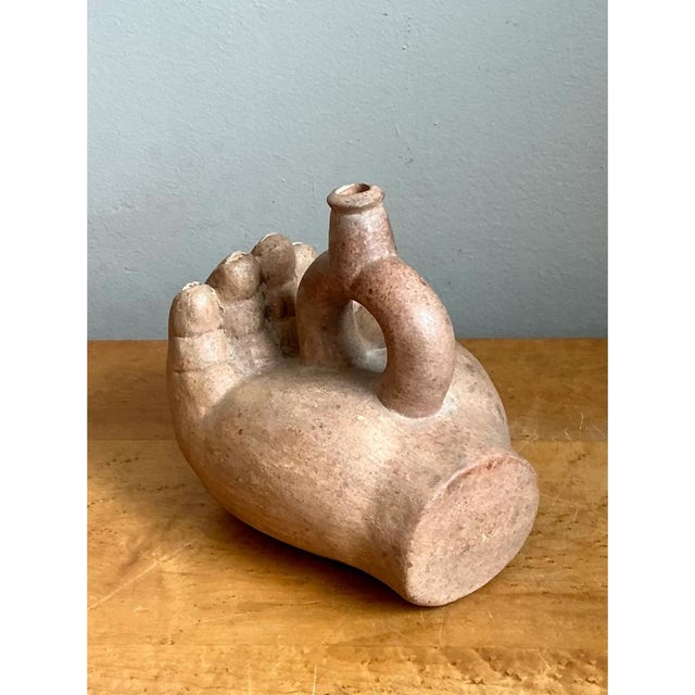 Vintage Sculptural Terracotta Vase For Sale In West Palm - Image 6 of 12
