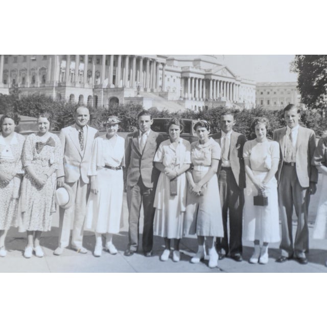 Paper 1934 u.s. Capitol Hill School Portrait Washington Dc, Greene-Dreher Pa Panoramic Black and White Photograph in Original Frame For Sale - Image 7 of 9