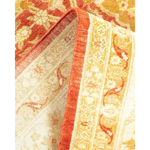 Vintage Traditional Hand Knotted Wool Area Rug, Orange - 8'2" X 9'8" For Sale In New York - Image 6 of 9