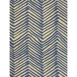 Alan Campbell Quadrille Zig Zag II French Blue on Tint Quadrille Fabric 4 Yards For Sale