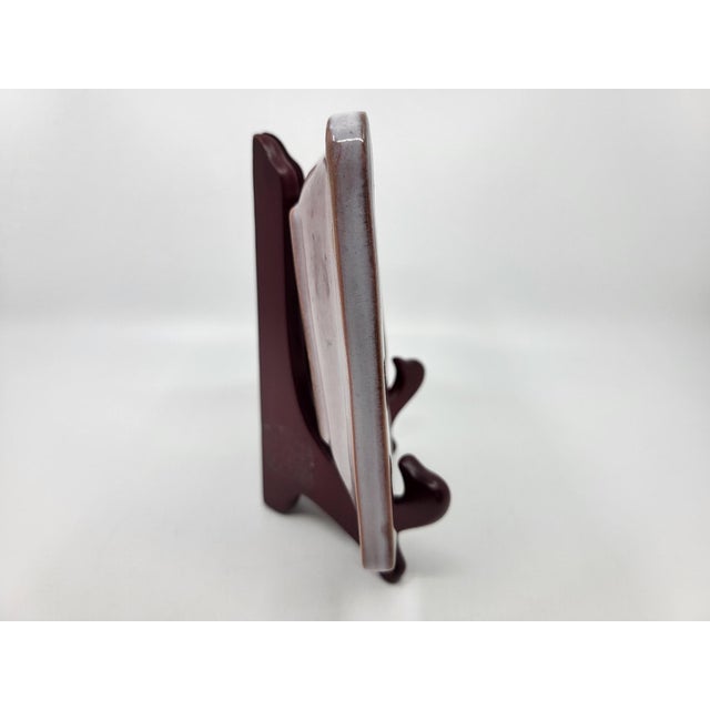 Mauve Vintage Ceramic Trinket Tray from Cloutier Brothers, France, 1950 For Sale - Image 8 of 11