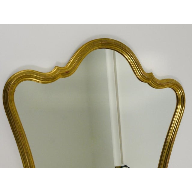 Mid-Century Wall Mirror in Curved Gilt Wood, 1950s For Sale - Image 9 of 15