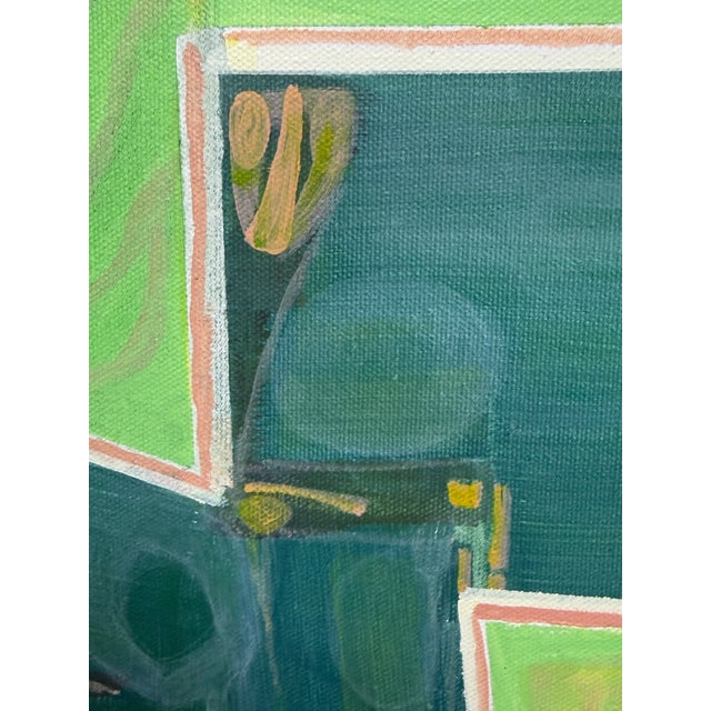 Geometric Abstract Acrylic on Canvas Painting, Circa 2008 For Sale In San Francisco - Image 6 of 12