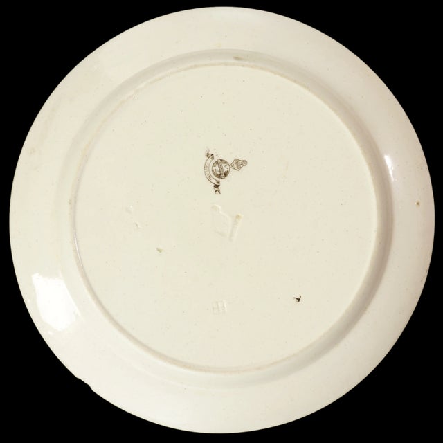 Brown Pair of Mintons Aesthetic Movement Transferware Plates Faison Pattern Circa 1880 For Sale - Image 8 of 9