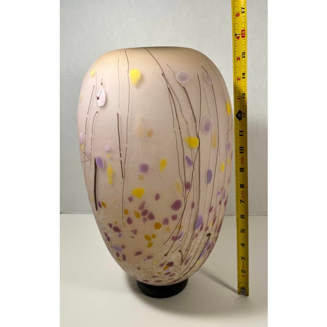 2018 Eric Bladholm Signed Satin Art Glass Vase 16” H For Sale - Image 9 of 9