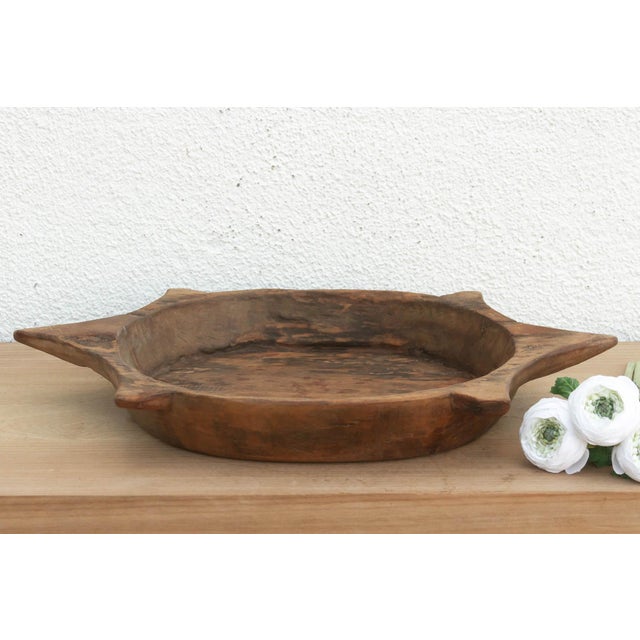 Wood Large Vintage "Turtle" Dough Bowl For Sale - Image 7 of 7