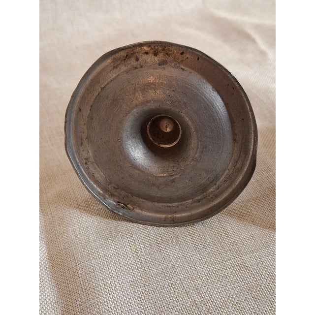 Pair Antique Pewter Whale Oil Finger Lamps Single Tube Drop Burners C. 1830-1850 For Sale - Image 13 of 18