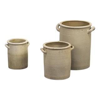 Minimalism Glazed Confit Jars, 1920s, Set of 3 For Sale