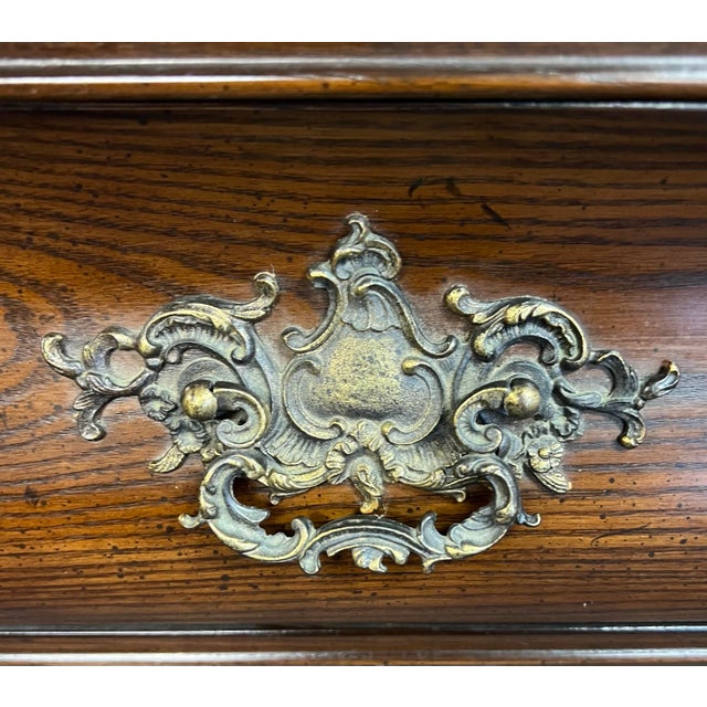 Wood Henredon Four Centuries French Bombe Secretary Desk With Bookcase Top For Sale - Image 7 of 12
