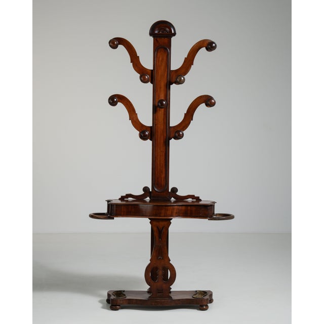 19th Century United Kingdom Victorian Brown Mahogany Coat Rack For Sale - Image 10 of 14