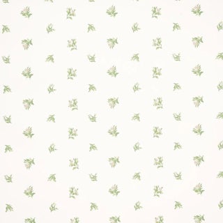 Sample - Schumacher Margie Floral Wallpaper in Gris For Sale