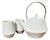 Contemporary Frustum Japanese Mino Ware Ceramic Teapot & 2 Cup Set- 3 pcs For Sale