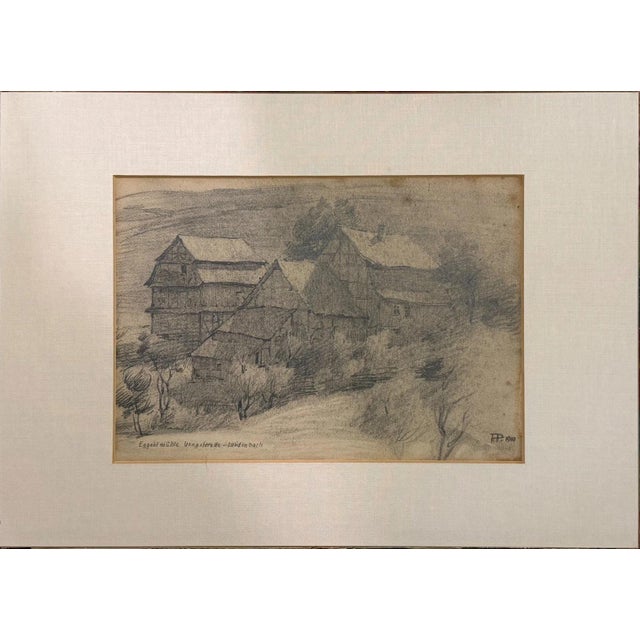 1990s Heinrich Pforr, Eggertmühle Landscape, Pencil on Paper For Sale - Image 5 of 12