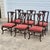 This is a beautiful set of 6 paint decorated walnut dining chairs by American furniture maker Lane. Pretty polychrome...