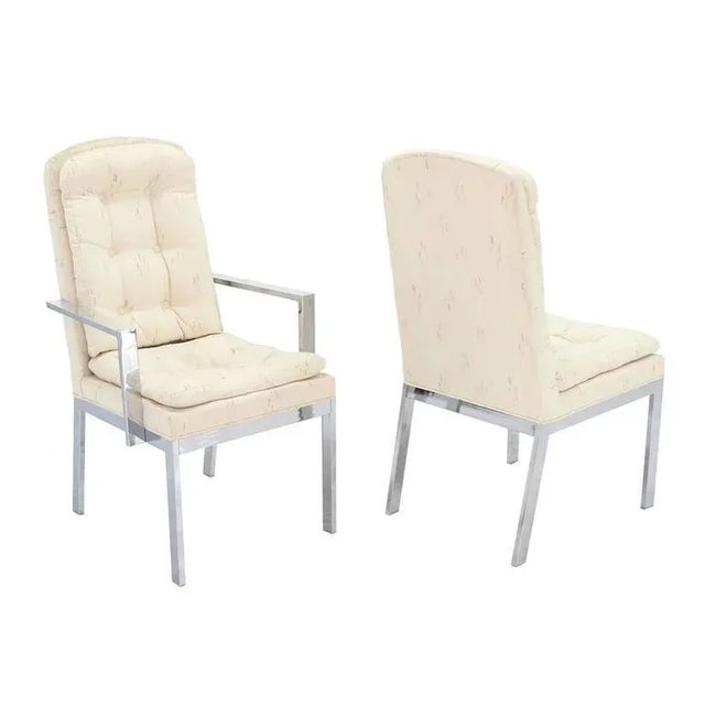 Mid-Century Modern Vintage Mid Century Chrome and Upholstery Dining Chairs- Set of 6 For Sale - Image 3 of 11