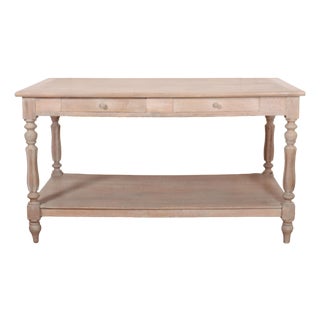 French Bleached Drapers Table For Sale