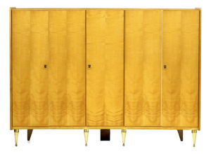Large Mid-Century Modern 5-Door Wardrobe in Flamed Maple, 1960s