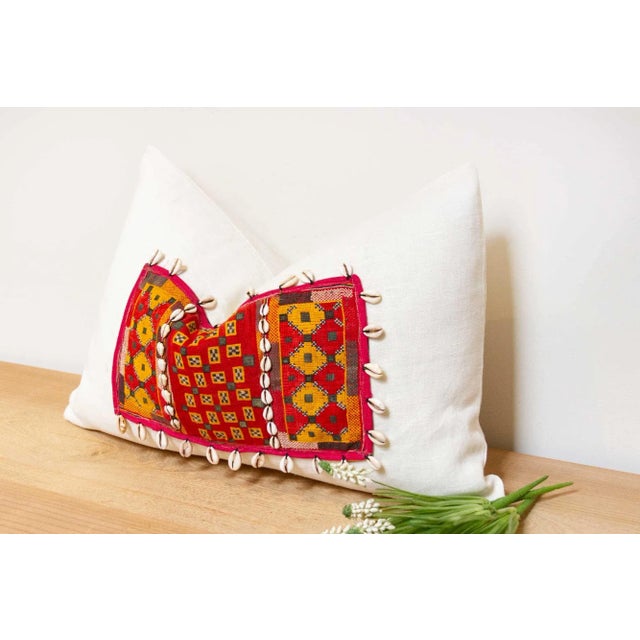 Tribal Noori Himalayas Tribal Antique Linen Pillow For Sale - Image 3 of 6