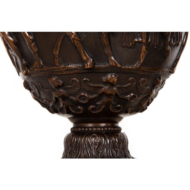 Pair of French Grand Tour Antique Bronze “Townley” Vases Urns Circa 1870 For Sale - Image 14 of 18