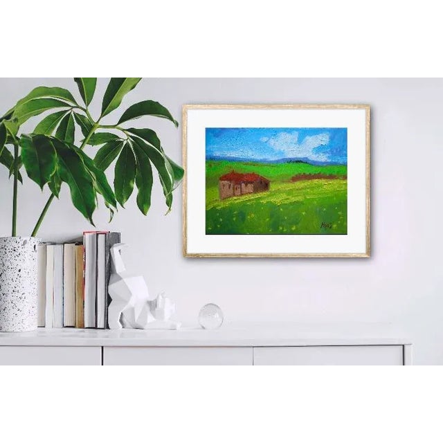 Quiet Places & Journeys — Tuscany Landscape Original oil painting by Haas, 12 x 9 unframed on masonite, signed. A charming...