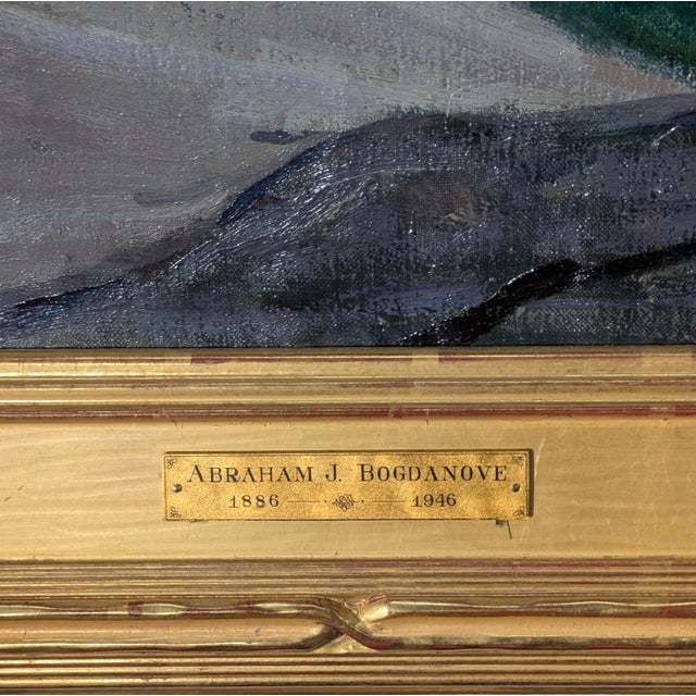 1930s American Impressionist Portrait Painting of "Pearl" Monhegan Island Maine Coast By Abraham Jacob Bogdanove For Sale - Image 10 of 13